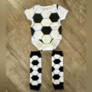 Infant Soccer Onesie & Leg Warmers Set | 0–3 Months | NIB